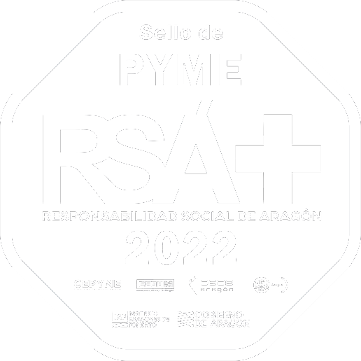 RSA, sello de Responsabilidad Social en Aragón, concedido por el Instituto Aragonés de Fomento del Gobierno de Aragón.