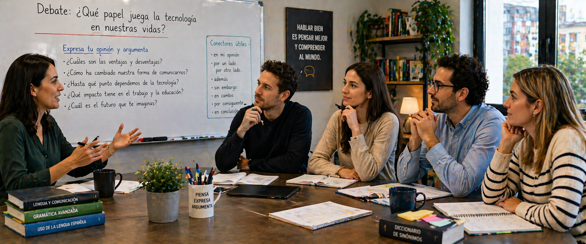 Hombres y mujeres participando en formación presencial